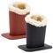Juvale Glasses Case Stand Up - Pack of 2, Plush Lined Faux Leather, 4.5 x 4.7 x 3.2 in, Black & Brown - Desk Eyeglass Stand & Bedside Organizer - Upright Eyeglass Storage